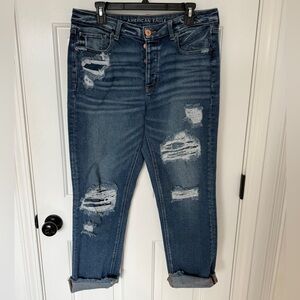 American Eagle Outfitters Women's Distressed Blue Jeans 12